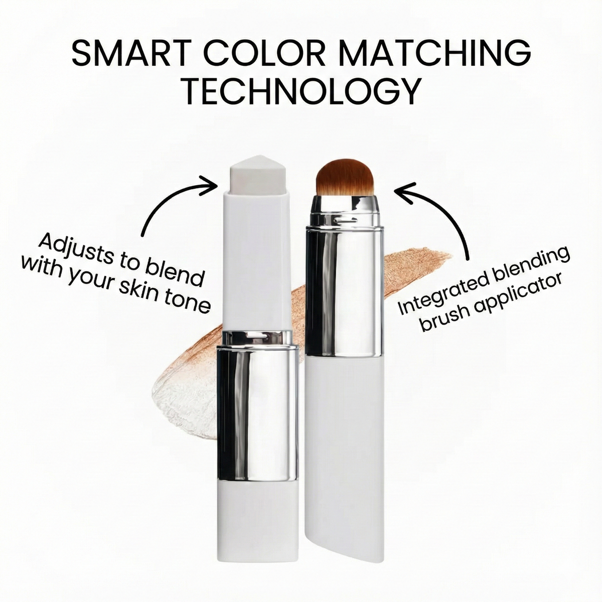 Color-Changing Foundation Stick with Built-In Brush